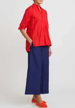 Daniela Gregis Washed Cotton Camicia Kora Top In Red