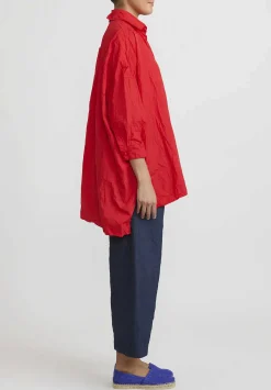 Daniela Gregis Washed Cotton Camicia More Rosella Shirt In Rosso Red