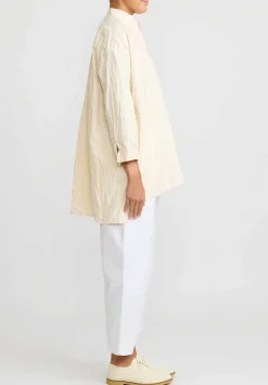 Daniela Gregis Washed Cotton Camicione Kora Lavato Shirt In Panna Cream