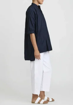 Daniela Gregis Washed Cotton Camicione Kora Top In Navy Blue