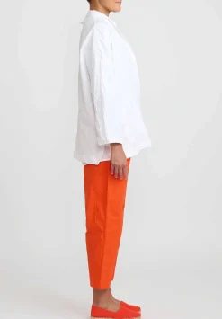 Daniela Gregis Washed Cotton Giacca Gladiolo Rosella Jacket In Bianca White