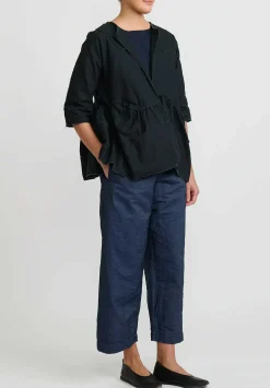 Daniela Gregis Washed Cotton Giacca Torte Stretta Jacket In Nero Black