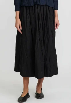 Daniela Gregis Washed Cotton Gonna Aneto Skirt In Nero Black