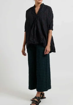 Daniela Gregis Washed Cotton Kora Top In Overdyed Green Color Mix