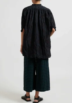 Daniela Gregis Washed Cotton Kora Top In Overdyed Green Color Mix