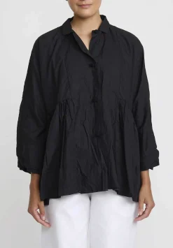 Daniela Gregis Washed Cotton Luglio Rosella Jacket In Nero Black