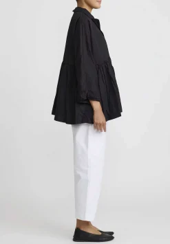 Daniela Gregis Washed Cotton Luglio Rosella Jacket In Nero Black
