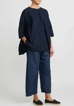 Daniela Gregis Washed Cotton Newpride Rossella Top In Navy Blue