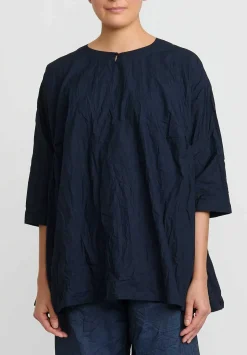 Daniela Gregis Washed Cotton Newpride Rossella Top In Navy Blue