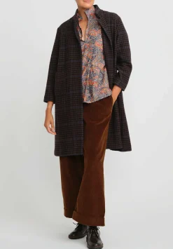 Daniela Gregis Washed Cotton Pepe Kora Shirt In Coral, Blue And Yellow