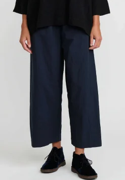 Daniela Gregis Washed Cotton Pigiama Fondo Stretto Pants In Dark Blue