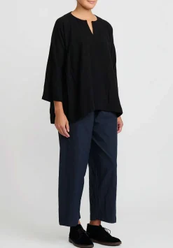Daniela Gregis Washed Cotton Pigiama Fondo Stretto Pants In Dark Blue