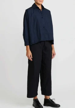 Daniela Gregis Washed Cotton Pigiama Fondo Stretto Pants In Black