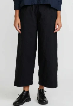 Daniela Gregis Washed Cotton Pigiama Fondo Stretto Pants In Black