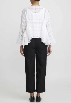 Daniela Gregis Washed Cotton Sigaretta Elastico Pants In Nero Black