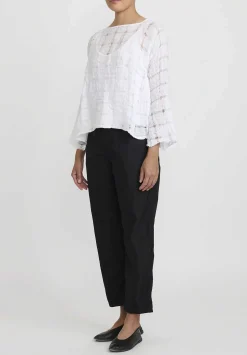 Daniela Gregis Washed Cotton Sigaretta Elastico Pants In Nero Black