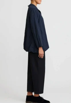 Daniela Gregis Washed Cotton Spicchi Colletto Top In Blue