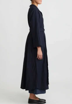 Daniela Gregis Washed Cotton Spicchi Jeroni Coat In Navy Blue