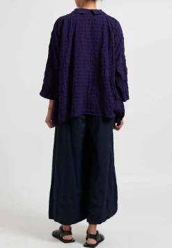 Daniela Gregis Washed Cotton Tognon Largo Campo Pants In Blu Navy