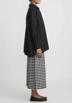 Daniela Gregis Washed Cotton Uomo Larghissima Corta Rosella Shirt In Nero Black