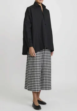 Daniela Gregis Washed Cotton Uomo Larghissima Corta Rosella Shirt In Nero Black