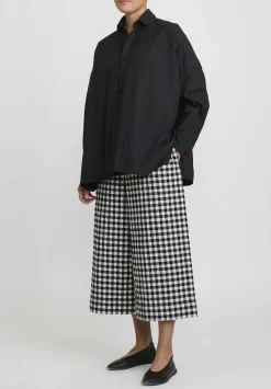 Daniela Gregis Washed Cotton Uomo Larghissima Corta Rosella Shirt In Nero Black