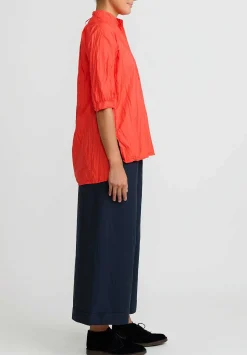 Daniela Gregis Washed Cotton Wide Leg Pigiama Pants In Blue