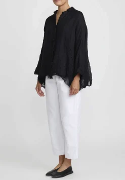 Daniela Gregis Washed Linen Luglio Rosella Jacket In Nero Black