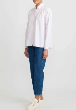 Bergfabel Washed Paper Cotton Loose Tyrol Shirt In Pale Pink