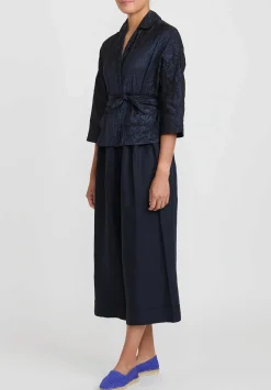 Daniela Gregis Washed Silk Giacca Peonia Rossella Jacket In Navy Blue