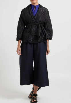 Daniela Gregis Washed Silk Gladiolo Mirta Jacket In Black