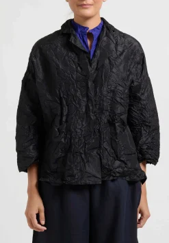 Daniela Gregis Washed Silk Gladiolo Mirta Jacket In Black