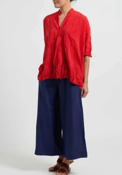 Daniela Gregis Washed Silk Honey Kora Top In Red