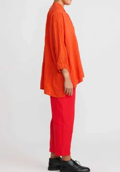 Daniela Gregis Washed Silk Kora Top In Arancione Orange