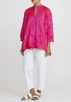 Daniela Gregis Washed Silk Kora Top In Fucsia Pink