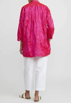 Daniela Gregis Washed Silk Kora Top In Fucsia Pink