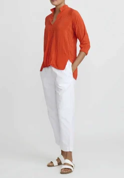 Daniela Gregis Washed Silk Pepe Kora Shirt In Orange
