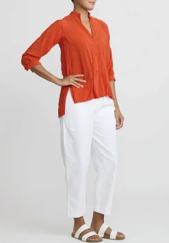 Daniela Gregis Washed Silk Pepe Kora Shirt In Orange