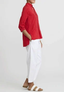 Daniela Gregis Washed Silk Pepe Kora Shirt In Rosso Red