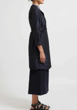 Daniela Gregis Washed Silk Punto Mirta Jacket In Blu Navy