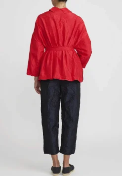 Daniela Gregis Washed Silk Sigaretta Elastico Pants In Navy Blue