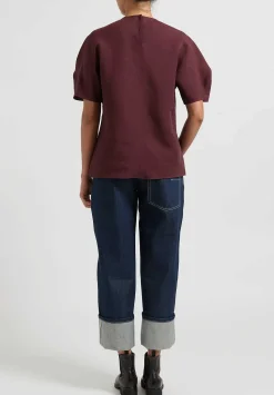 Jil Sander Washi Top In Chocolate Red-Brown