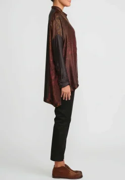 Masnada Weld French Cuff Shirt In Red & Black
