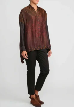 Masnada Weld French Cuff Shirt In Red & Black