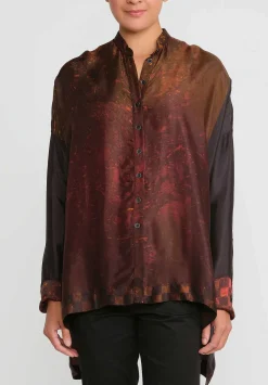 Masnada Weld French Cuff Shirt In Red & Black