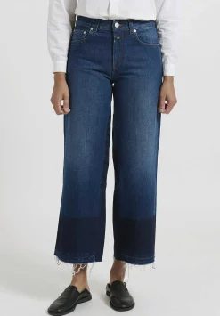 Closed Wide ''Glow'' Raw Edge Jeans In Dark Blue