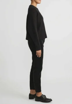 Lauren Manoogian Wool And Baby Alpaca Crewneck Sweater In Black Melange