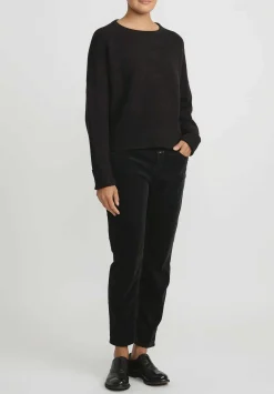 Lauren Manoogian Wool And Baby Alpaca Crewneck Sweater In Black Melange
