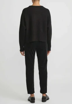 Lauren Manoogian Wool And Baby Alpaca Crewneck Sweater In Black Melange