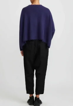 Rundholz Dip Wool And Raccoon Hair Cropped Sweater In Purple Grape